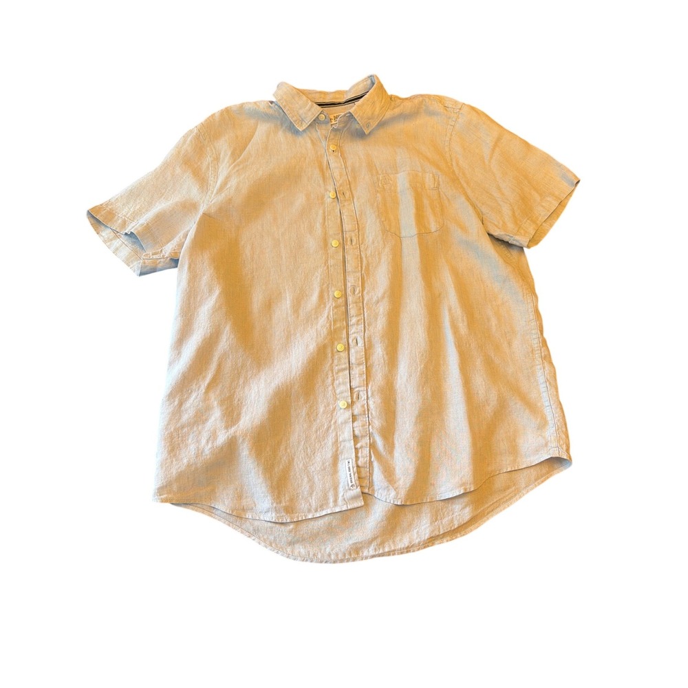 Original Penguin Short Sleeve Button Down Shirt Men's XL Light Blue Chest Pocket